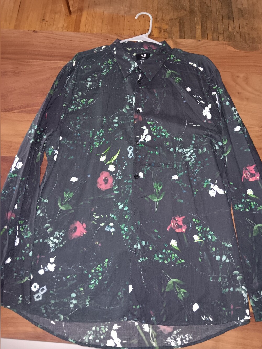 H&M Floral Print Mens Collared Shirt
